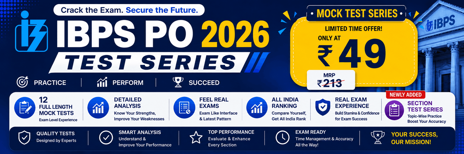 IBPS PO 2026 TEST SERIES 12+ MOCK TESTS | DETAILED ANALYSIS | REAL EXAM FEEL ONLY ₹149