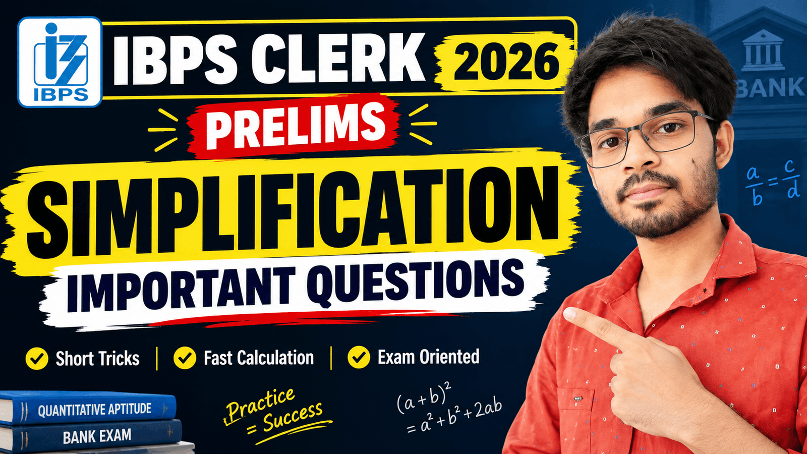 Simplification Questions for IBPS Clerk Prelims 2026 | Important Questions | Maths #simplification